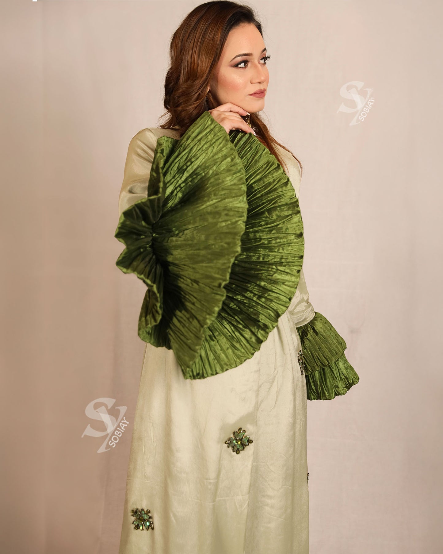 Matcha Bloom Khaliji Abaya SY1