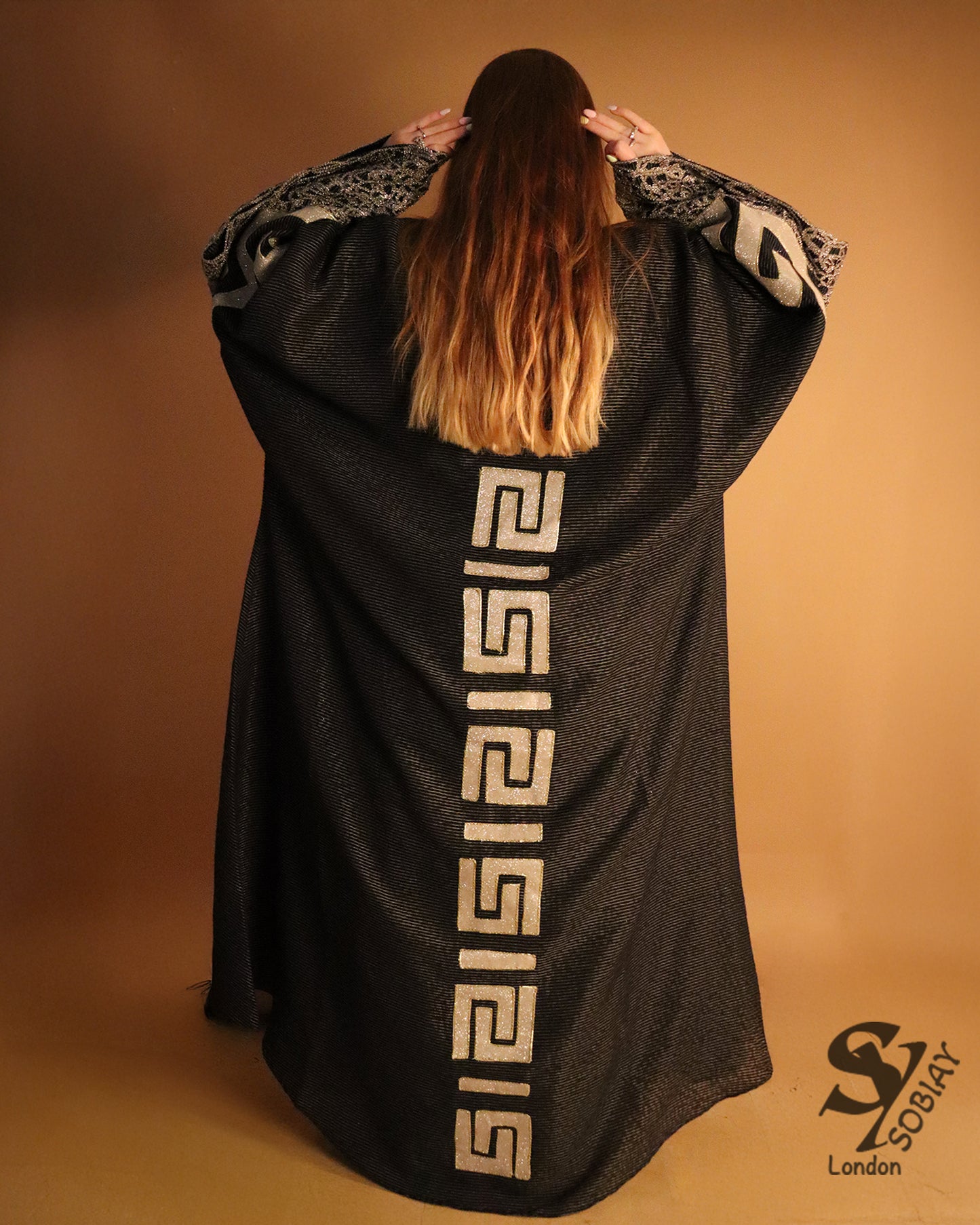 Luxury Navy Blue Abaya with Appliqué