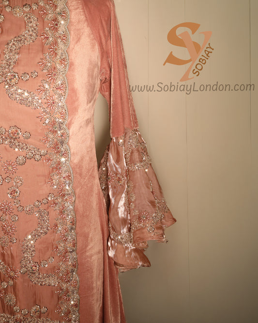 Velvet Sparkly Pink Lilac Glam Dream Abaya