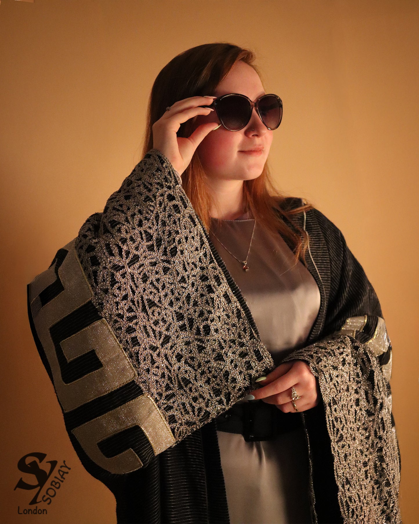 Luxury Navy Blue Abaya with Appliqué