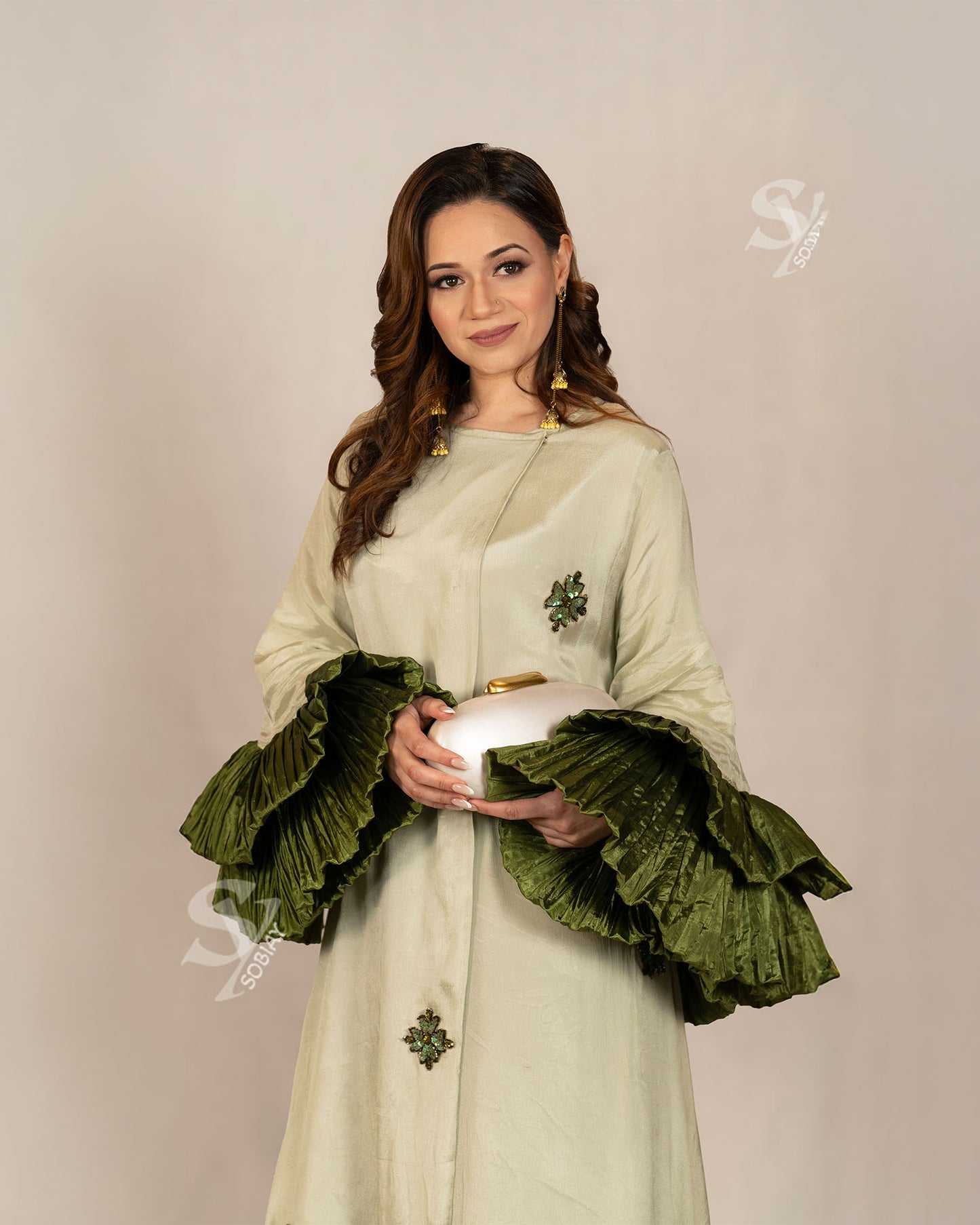 Matcha Bloom Khaliji Abaya SY1