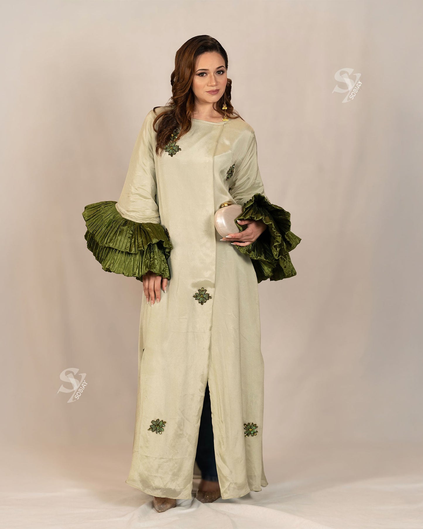 Matcha Bloom Khaliji Abaya SY1