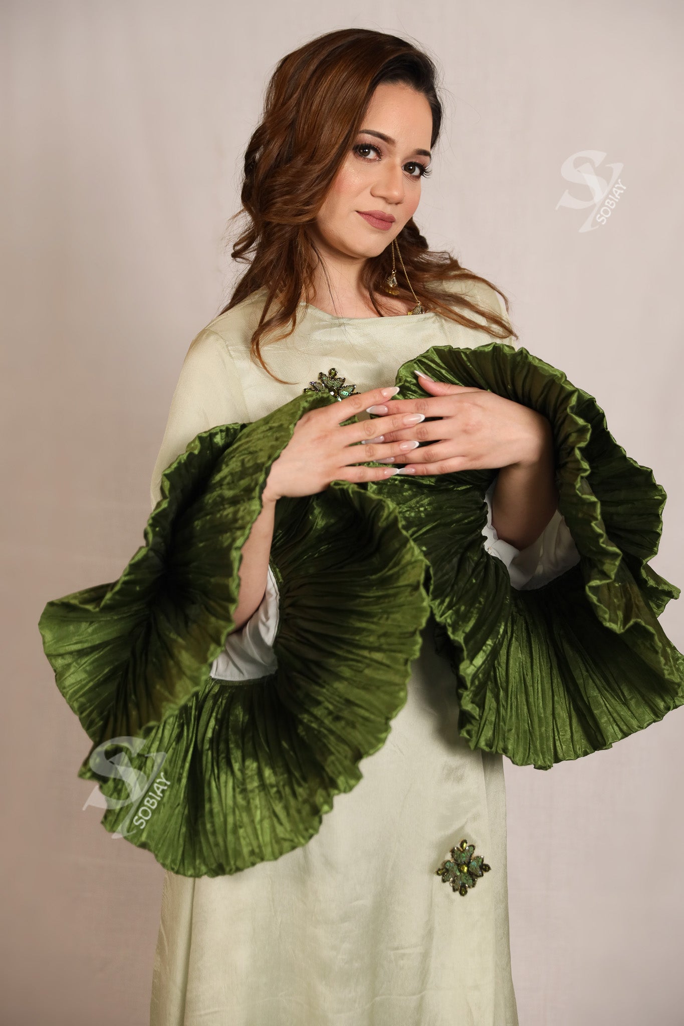 Matcha Bloom Khaliji Abaya SY1