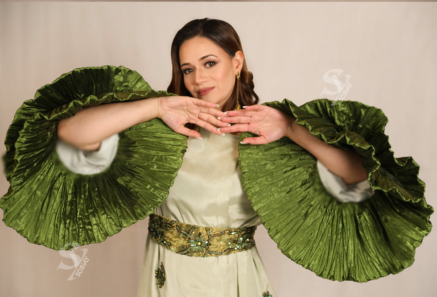 Matcha Bloom Khaliji Abaya SY1