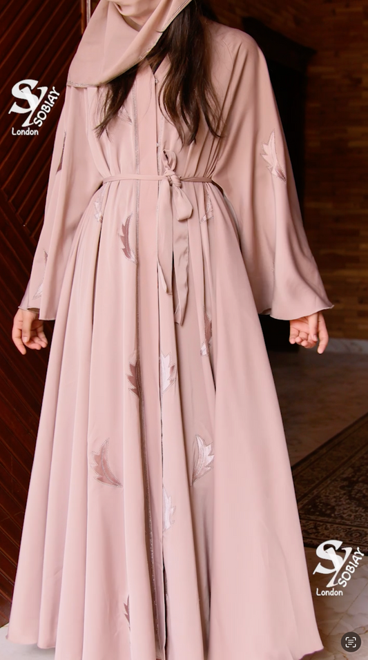 Peach Pink Grace Abaya SY23